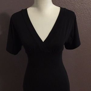 Beautiful black plunge v-neck top